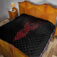 Viking Stag and Helm of Awe Symbol Quilt Glowing Norse Runic Tribal Illustration