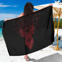 Viking Stag and Helm of Awe Symbol Sarong Glowing Norse Runic Tribal Illustration
