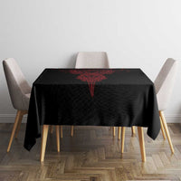 Viking Stag and Helm of Awe Symbol Tablecloth Glowing Norse Runic Tribal Illustration