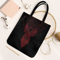 Viking Stag and Helm of Awe Symbol Tote Bag Glowing Norse Runic Tribal Illustration