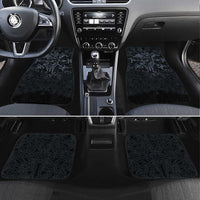 Viking Horned Skull and Raven Emblem Car Mats Dark Nordic Tribal Grunge Illustration