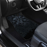 Viking Horned Skull and Raven Emblem Car Mats Dark Nordic Tribal Grunge Illustration