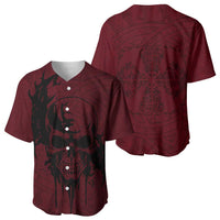 Demonic Skull Sigil Vikings Baseball Jersey Dark Gothic Rune Grunge Illustration