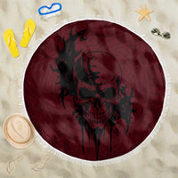 Demonic Skull Sigil Vikings Beach Blanket Dark Gothic Rune Grunge Illustration