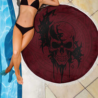 Demonic Skull Sigil Vikings Beach Blanket Dark Gothic Rune Grunge Illustration