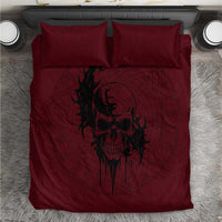 Demonic Skull Sigil Vikings Bedding Set Dark Gothic Rune Grunge Illustration