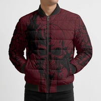 Demonic Skull Sigil Vikings Bomber Puffer Jacket Dark Gothic Rune Grunge Illustration