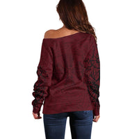 Demonic Skull Sigil Vikings Off Shoulder Sweater Dark Gothic Rune Grunge Illustration