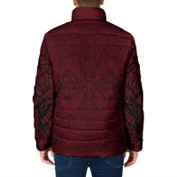 Demonic Skull Sigil Vikings Padded Jacket Dark Gothic Rune Grunge Illustration