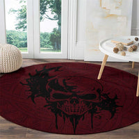 Demonic Skull Sigil Vikings Round Carpet Dark Gothic Rune Grunge Illustration