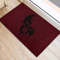 Demonic Skull Sigil Vikings Rubber Doormat Dark Gothic Rune Grunge Illustration