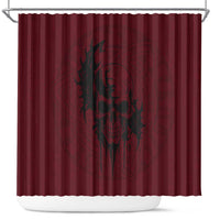 Demonic Skull Sigil Vikings Shower Curtain Dark Gothic Rune Grunge Illustration