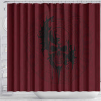 Demonic Skull Sigil Vikings Shower Curtain Dark Gothic Rune Grunge Illustration