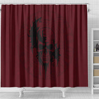 Demonic Skull Sigil Vikings Shower Curtain Dark Gothic Rune Grunge Illustration