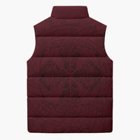Demonic Skull Sigil Vikings Sleeveless Puffer Jacket Dark Gothic Rune Grunge Illustration