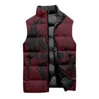 Demonic Skull Sigil Vikings Sleeveless Puffer Jacket Dark Gothic Rune Grunge Illustration