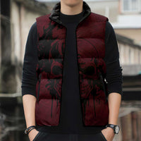 Demonic Skull Sigil Vikings Sleeveless Puffer Jacket Dark Gothic Rune Grunge Illustration