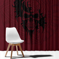 Demonic Skull Sigil Vikings Window Curtain Dark Gothic Rune Grunge Illustration
