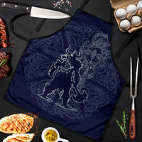 Odin Silhouette with Raven and Valknut Apron Nordic Mythology Line Art Illustration