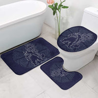 Odin Silhouette with Raven and Valknut Bathroom Set Nordic Mythology Line Art Illustration