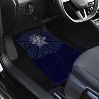 Odin Silhouette with Raven and Valknut Car Mats Nordic Mythology Line Art Illustration