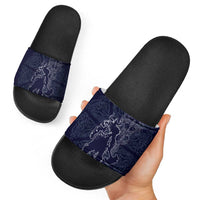 Odin Silhouette with Raven and Valknut Slide Sandals Nordic Mythology Line Art Illustration
