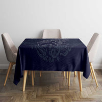 Odin Silhouette with Raven and Valknut Tablecloth Nordic Mythology Line Art Illustration