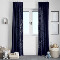 Odin Silhouette with Raven and Valknut Window Curtain Nordic Mythology Line Art Illustration