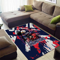 USA Ice Hockey Champions Eagle Area Rug Patriotic Paint Splash Graffiti Art