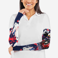 USA Ice Hockey Champions Eagle Arm Sleeves Patriotic Paint Splash Graffiti Art