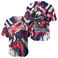 USA Ice Hockey Champions Eagle Baseball Jersey Patriotic Paint Splash Graffiti Art