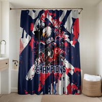 USA Ice Hockey Champions Eagle Bathroom Set Patriotic Paint Splash Graffiti Art