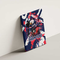 USA Ice Hockey Champions Eagle Canvas Wall Art Patriotic Paint Splash Graffiti Art