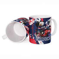 USA Ice Hockey Champions Eagle Ceramic Mug Patriotic Paint Splash Graffiti Art