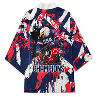 USA Ice Hockey Champions Eagle Kimono Patriotic Paint Splash Graffiti Art