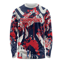 USA Ice Hockey Champions Eagle Long Sleeve Shirt Patriotic Paint Splash Graffiti Art