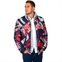 USA Ice Hockey Champions Eagle Padded Jacket Patriotic Paint Splash Graffiti Art