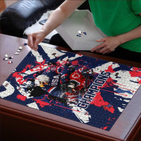 USA Ice Hockey Champions Eagle Puzzle Patriotic Paint Splash Graffiti Art