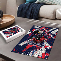 USA Ice Hockey Champions Eagle Puzzle Patriotic Paint Splash Graffiti Art