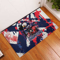 USA Ice Hockey Champions Eagle Rubber Doormat Patriotic Paint Splash Graffiti Art