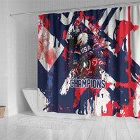 USA Ice Hockey Champions Eagle Shower Curtain Patriotic Paint Splash Graffiti Art
