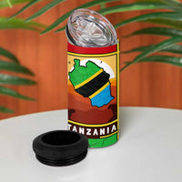 African Sunset Design 4 in 1 Can Cooler Tumbler with Flag Map Mount Kilimanjaro and Wildlife Scene