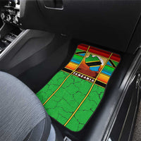 African Sunset Design Car Mats with Flag Map Mount Kilimanjaro and Wildlife Scene
