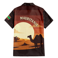 Mauritania Family Matching Mermaid Dress and Hawaiian Shirt with Desert Sunset Camel Silhouette and Flag Accents