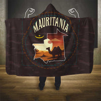 Mauritania Hooded Blanket with Desert Sunset Camel Silhouette and Flag Accents