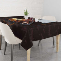 Mauritania Tablecloth with Desert Sunset Camel Silhouette and Flag Accents