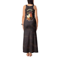 Mauritania Tank Maxi Dress with Desert Sunset Camel Silhouette and Flag Accents