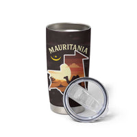 Mauritania Tumbler Cup with Desert Sunset Camel Silhouette and Flag Accents