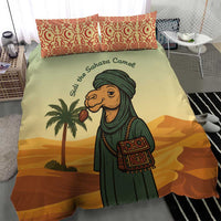 Mauritania Bedding Set with Sidi the Sahara Camel Cartoon and Desert Caravan Design