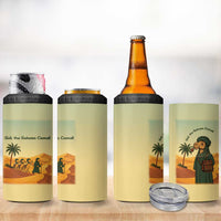 Mauritania 4 in 1 Can Cooler Tumbler with Sidi the Sahara Camel Cartoon and Desert Caravan Design